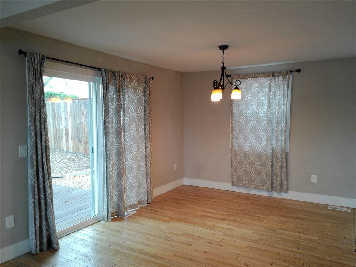 Dining area with sliding door out to the deck