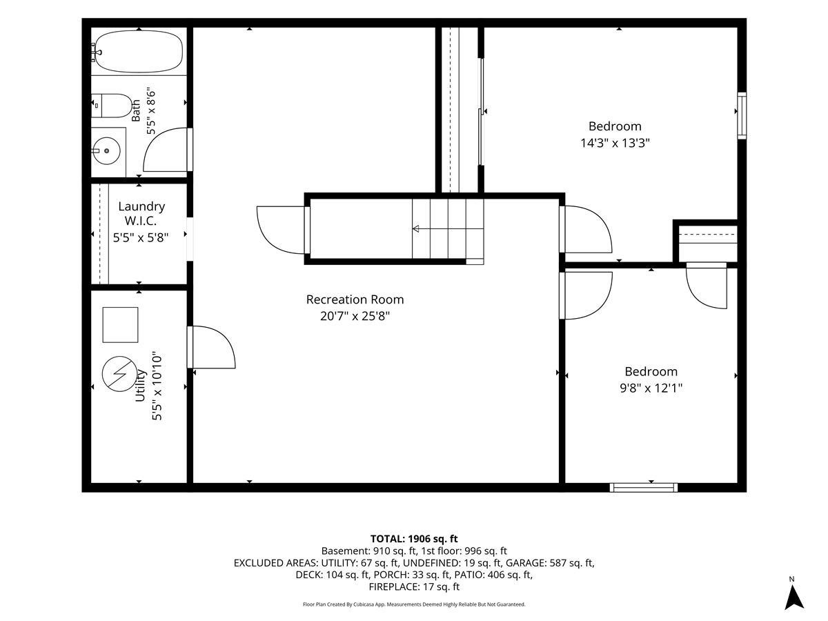 Floor plan of the lower level